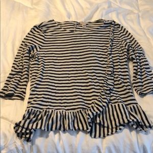 J. Crew 3/4 length ruffle shirt